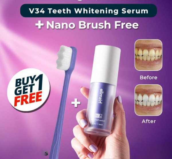 Teeth Brightening Duo – V34 Serum + Soft Brush
